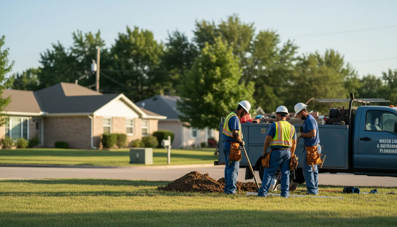 Residential water line and bathroom plumbing service in Lucas, KY